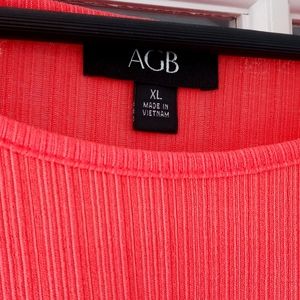 Ladies XL Coral Cutout Top NWOT